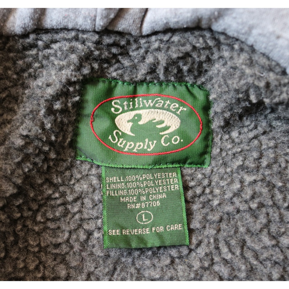 STILLWATER SUPPLY Plaid Jacket Men Large Blue Plaid Hooded Fleece Shacket - Picture 7 of 15